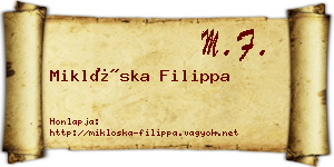 Miklóska Filippa névjegykártya